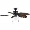 Nassau 52 in. Indoor/Outdoor LED Gilded Iron Wet Rated Ceiling Fan with Light Kit and 5 Weather Resistant Blades by Hampton Bay