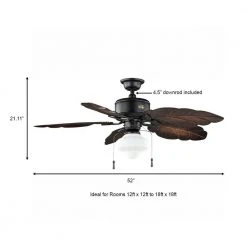 Nassau 52 in. Indoor/Outdoor LED Gilded Iron Wet Rated Ceiling Fan with Light Kit and 5 Weather Resistant Blades by Hampton Bay -Hampton Bay Sales gilded iron hampton bay ceiling fans with lights 58020 a0 1000