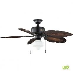 Nassau 52 in. Indoor/Outdoor LED Gilded Iron Wet Rated Ceiling Fan with Light Kit and 5 Weather Resistant Blades by Hampton Bay -Hampton Bay Sales gilded iron hampton bay ceiling fans with lights 58020 c3 1000
