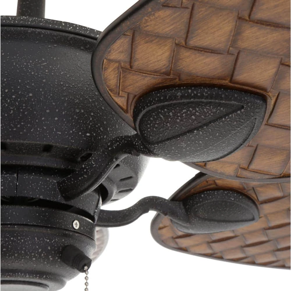 Largo 48 in. Indoor/Outdoor Gilded Iron Wet Rated Downrod Ceiling Fan with Reversible Motor by Hampton Bay 5 Largo 48 in. Indoor/Outdoor Gilded Iron Wet Rated Downrod Ceiling Fan with Reversible Motor by Hampton Bay - Image 5