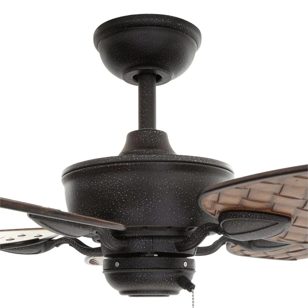 Largo 48 in. Indoor/Outdoor Gilded Iron Wet Rated Downrod Ceiling Fan with Reversible Motor by Hampton Bay 3 Largo 48 in. Indoor/Outdoor Gilded Iron Wet Rated Downrod Ceiling Fan with Reversible Motor by Hampton Bay - Image 3