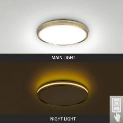 ASHBURROW 15 in. Gold Selectable LED Flush Mount with Night Light by Hampton Bay -Hampton Bay Sales gold hampton bay flush mount lights ca9aa026fr1g25n 40 1000