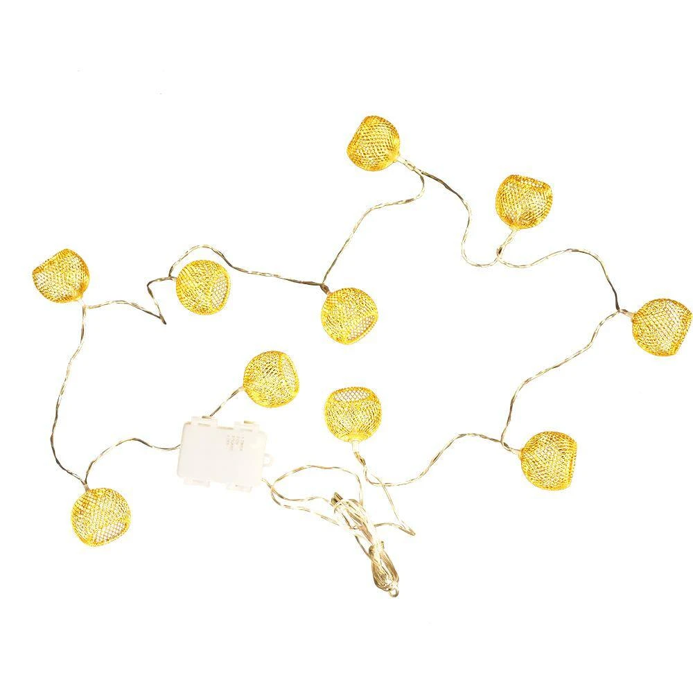 Indoor 12 ft. Battery Operated Metal Integrated LED String Lights (10-Light) by Hampton Bay 6 Indoor 12 ft. Battery Operated Metal Integrated LED String Lights (10-Light) by Hampton Bay - Image 6