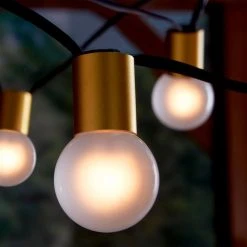 Outdoor/Indoor 12 ft. Plug-In Globe Bulb String Lights with 12 Incandescent G40 Bulbs by Hampton Bay -Hampton Bay Sales gold hampton bay string lights lm009 12l 40 1000