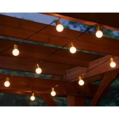 Outdoor/Indoor 12 ft. Plug-In Globe Bulb String Lights with 12 Incandescent G40 Bulbs by Hampton Bay -Hampton Bay Sales gold hampton bay string lights lm009 12l a0 1000
