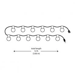 Outdoor/Indoor 12 ft. Plug-In Globe Bulb String Lights with 12 Incandescent G40 Bulbs by Hampton Bay -Hampton Bay Sales gold hampton bay string lights lm009 12l c3 1000