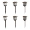 Mitchell 10 Lumens Solar Golden Bronze Filament LED Path Light (6-Pack) by Hampton Bay