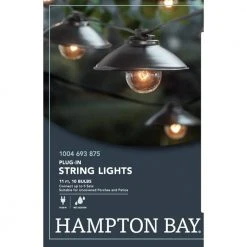 Outdoor/Indoor 11 ft. Line Voltage G40 Bulb Incandescent String Light (10-Heads) by Hampton Bay 9 Outdoor/Indoor 11 ft. Line Voltage G40 Bulb Incandescent String Light (10-Heads) by Hampton Bay -Hampton Bay Sales gray hampton bay string lights nxt 2336 44 1000