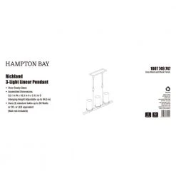 Richland 32 in. W 3-Light Grey Wood Finish Island Linear Pendant with Clear Seedy Glass by Hampton Bay 6 Richland 32 in. W 3-Light Grey Wood Finish Island Linear Pendant with Clear Seedy Glass by Hampton Bay -Hampton Bay Sales gray wood hampton bay chandeliers ksf8103am 01 fa 1000