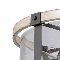 Richland 2-Light Grey Wood Semi Flush Mount Clear Seedy Glass by Hampton Bay -Hampton Bay Sales gray wood hampton bay flush mount lights ksf8202ax 01 c3 1000