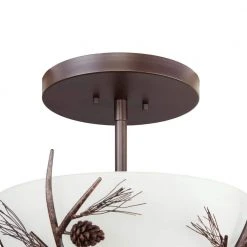 Spruce Lodge 15 in. 2-Light Handmade Finish Pinecone Convertible Semi-Flush Mount by Hampton Bay 10 Spruce Lodge 15 in. 2-Light Handmade Finish Pinecone Convertible Semi-Flush Mount by Hampton Bay -Hampton Bay Sales handmade finish hampton bay flush mount lights rsc01218 13f 1d 1000