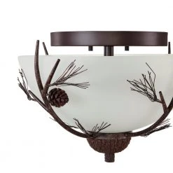Spruce Lodge 15 in. 2-Light Handmade Finish Pinecone Convertible Semi-Flush Mount by Hampton Bay 9 Spruce Lodge 15 in. 2-Light Handmade Finish Pinecone Convertible Semi-Flush Mount by Hampton Bay -Hampton Bay Sales handmade finish hampton bay flush mount lights rsc01218 13f a0 1000