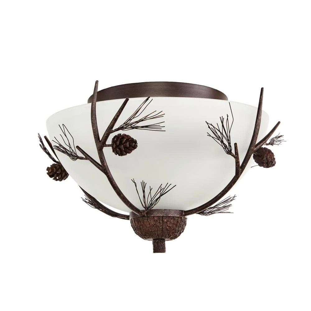 Spruce Lodge 15 in. 2-Light Handmade Finish Pinecone Convertible Semi-Flush Mount by Hampton Bay 2 Spruce Lodge 15 in. 2-Light Handmade Finish Pinecone Convertible Semi-Flush Mount by Hampton Bay - Image 2