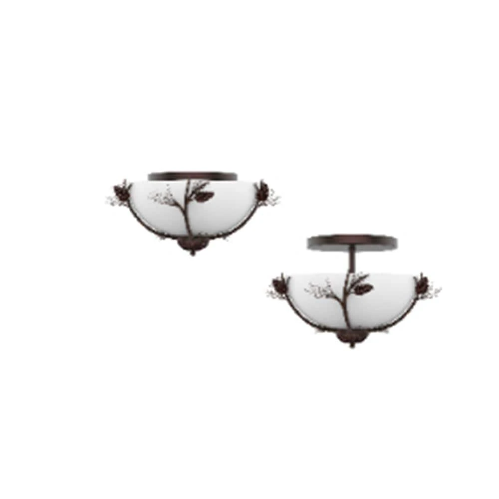 Spruce Lodge 15 in. 2-Light Handmade Finish Pinecone Convertible Semi-Flush Mount by Hampton Bay 6 Spruce Lodge 15 in. 2-Light Handmade Finish Pinecone Convertible Semi-Flush Mount by Hampton Bay - Image 6