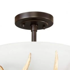 Deer Lake 13 in. 2-Light Handmade Finish Anlter Convertible Semi-Flush Mount by Hampton Bay 10 Deer Lake 13 in. 2-Light Handmade Finish Anlter Convertible Semi-Flush Mount by Hampton Bay -Hampton Bay Sales handmade finish hampton bay flush mount lights rsc01218 5f 1d 1000