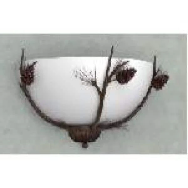 Spruce Lodge 2-Lights Handmade Pinecone Semicircle Wall Sconce with Frosted Glass Shade by Hampton Bay 4 Spruce Lodge 2-Lights Handmade Pinecone Semicircle Wall Sconce with Frosted Glass Shade by Hampton Bay - Image 4