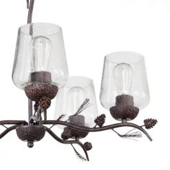 Spruce Lodge 5-Light Handmade Finish Pinecone Chandelier with Cear Seeded Glass Shade by Hampton Bay -Hampton Bay Sales handmade finish with clear seeded glass hampton bay chandeliers rsl01218 14s 40 1000