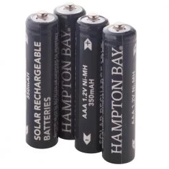 Nickel-Metal Hydride 350mAh Solar Rechargeable AAA Batteries (4-Pack) by Hampton Bay