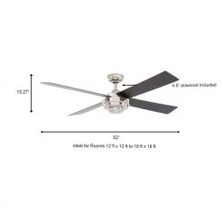 Kemper II 52 in. Indoor Liquid Nickel Ceiling Fan with Remote Control by Hampton Bay -Hampton Bay Sales liquid nickel hampton bay ceiling fans without lights al663a ln a0 1000