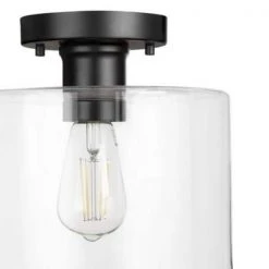 Westbrook 8 in. 1-Light Matte Black Flush Mount by Hampton Bay -Hampton Bay Sales matt black hampton bay flush mount lights hm20200716 2 a0 1000