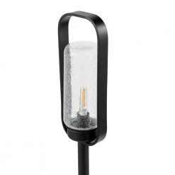 Caldwell Low Voltage Matte Black Finish LED Path Light with Clear Seedy Glass by Hampton Bay -Hampton Bay Sales matt black hampton bay path lights kqb1501lx 02 1d 1000