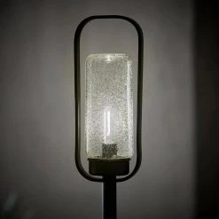 Caldwell Low Voltage Matte Black Finish LED Path Light with Clear Seedy Glass by Hampton Bay -Hampton Bay Sales matt black hampton bay path lights kqb1501lx 02 40 1000