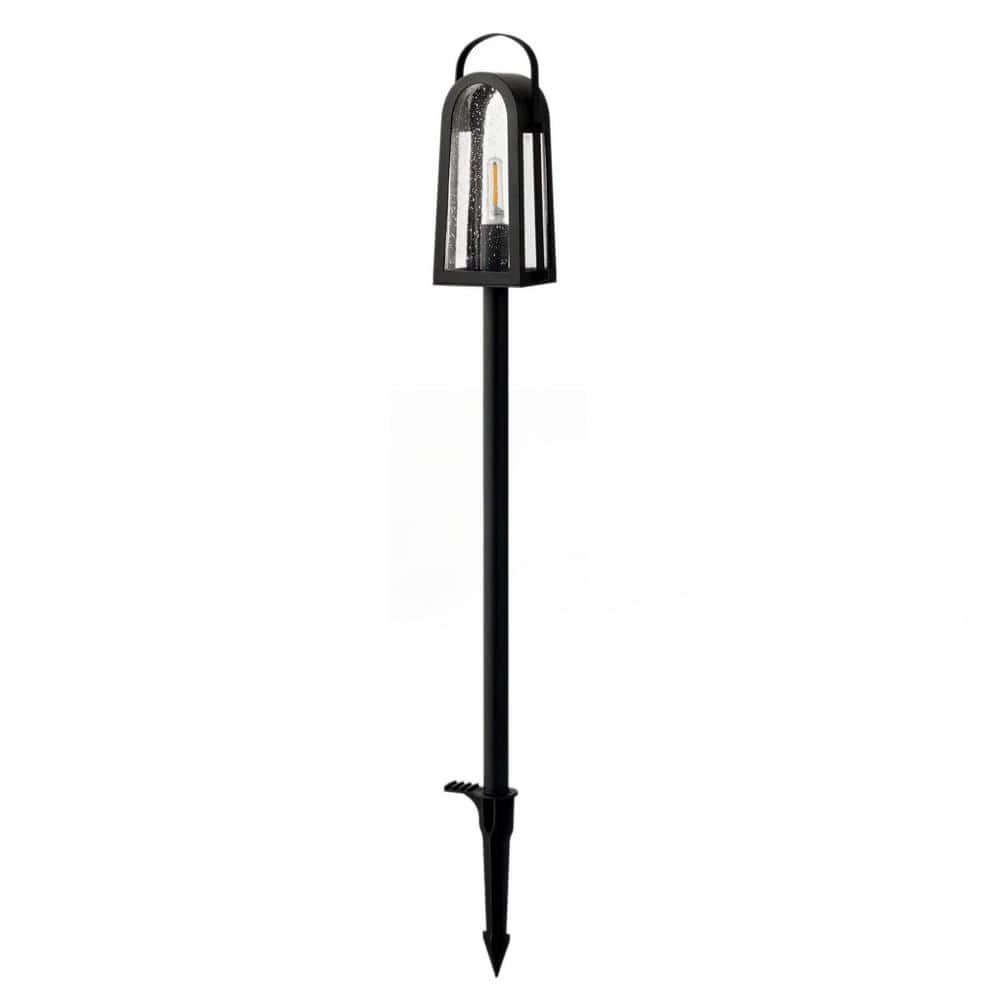 McIntosh Low Voltage Matte Black Finish LED Path Light with Clear Seedy Glass by Hampton Bay 1 McIntosh Low Voltage Matte Black Finish LED Path Light with Clear Seedy Glass by Hampton Bay