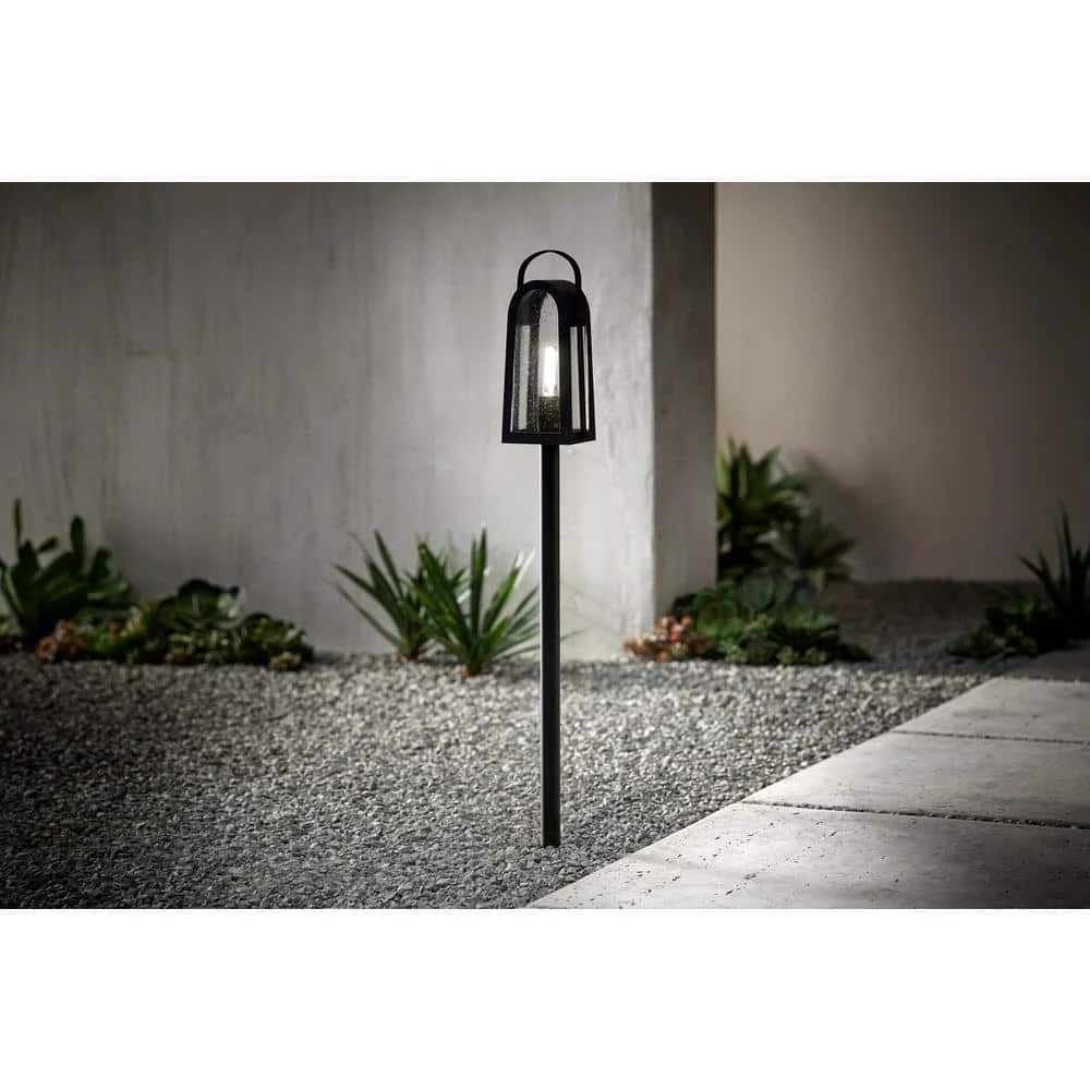 McIntosh Low Voltage Matte Black Finish LED Path Light with Clear Seedy Glass by Hampton Bay 2 McIntosh Low Voltage Matte Black Finish LED Path Light with Clear Seedy Glass by Hampton Bay - Image 2
