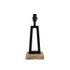 Mix and Match 13.75 in. H Matte Black and Faux Wood Accent Lamp Base - Title 20 Compliant by Hampton Bay