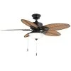 Lakemoore 48 in. LED Indoor/Outdoor Matte Black Ceiling Fan with Light Kit by Hampton Bay