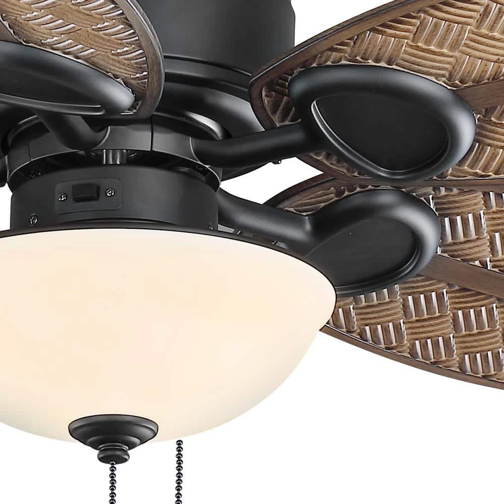 Lakemoore 48 in. LED Indoor/Outdoor Matte Black Ceiling Fan with Light Kit by Hampton Bay 3 Lakemoore 48 in. LED Indoor/Outdoor Matte Black Ceiling Fan with Light Kit by Hampton Bay - Image 3