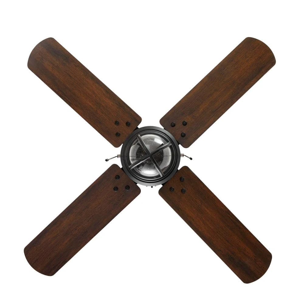 Cedar Lake 44 in. Indoor/Outdoor LED Matte Black Damp Rated Ceiling Fan with Light Kit, Downrod and 4 Reversible Blades by Hampton Bay 5 Cedar Lake 44 in. Indoor/Outdoor LED Matte Black Damp Rated Ceiling Fan with Light Kit, Downrod and 4 Reversible Blades by Hampton Bay - Image 5