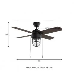 Cedar Lake 44 in. Indoor/Outdoor LED Matte Black Damp Rated Ceiling Fan with Light Kit, Downrod and 4 Reversible Blades by Hampton Bay 17 Cedar Lake 44 in. Indoor/Outdoor LED Matte Black Damp Rated Ceiling Fan with Light Kit, Downrod and 4 Reversible Blades by Hampton Bay -Hampton Bay Sales matte black hampton bay ceiling fans with lights 52109 a0 1000