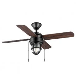 Cedar Lake 44 in. Indoor/Outdoor LED Matte Black Damp Rated Ceiling Fan with Light Kit, Downrod and 4 Reversible Blades by Hampton Bay 21 Cedar Lake 44 in. Indoor/Outdoor LED Matte Black Damp Rated Ceiling Fan with Light Kit, Downrod and 4 Reversible Blades by Hampton Bay -Hampton Bay Sales matte black hampton bay ceiling fans with lights 52109 c3 1000