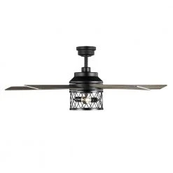 North Grove 52 in. Indoor LED Matte Black Dry Rated Ceiling Fan with 5 Reversible Blades, Light Kit and Remote Control by Hampton Bay -Hampton Bay Sales matte black hampton bay ceiling fans with lights 52119 1f 1000