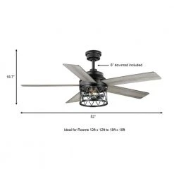 North Grove 52 in. Indoor LED Matte Black Dry Rated Ceiling Fan with 5 Reversible Blades, Light Kit and Remote Control by Hampton Bay -Hampton Bay Sales matte black hampton bay ceiling fans with lights 52119 a0 1000