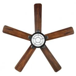 Norwood 52 in. Indoor/Outdoor LED Matte Black Damp Rated Downrod Ceiling Fan with Light Kit and 5 Reversible Blades by Hampton Bay -Hampton Bay Sales matte black hampton bay ceiling fans with lights 52129 44 1000