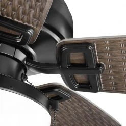 Baywood 52 in. Indoor/Outdoor LED Matte Black Wet Rated Downrod Ceiling Fan with Light Kit by Hampton Bay -Hampton Bay Sales matte black hampton bay ceiling fans with lights 52139 1f 1000