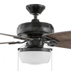 Baywood 52 in. Indoor/Outdoor LED Matte Black Wet Rated Downrod Ceiling Fan with Light Kit by Hampton Bay -Hampton Bay Sales matte black hampton bay ceiling fans with lights 52139 c3 1000