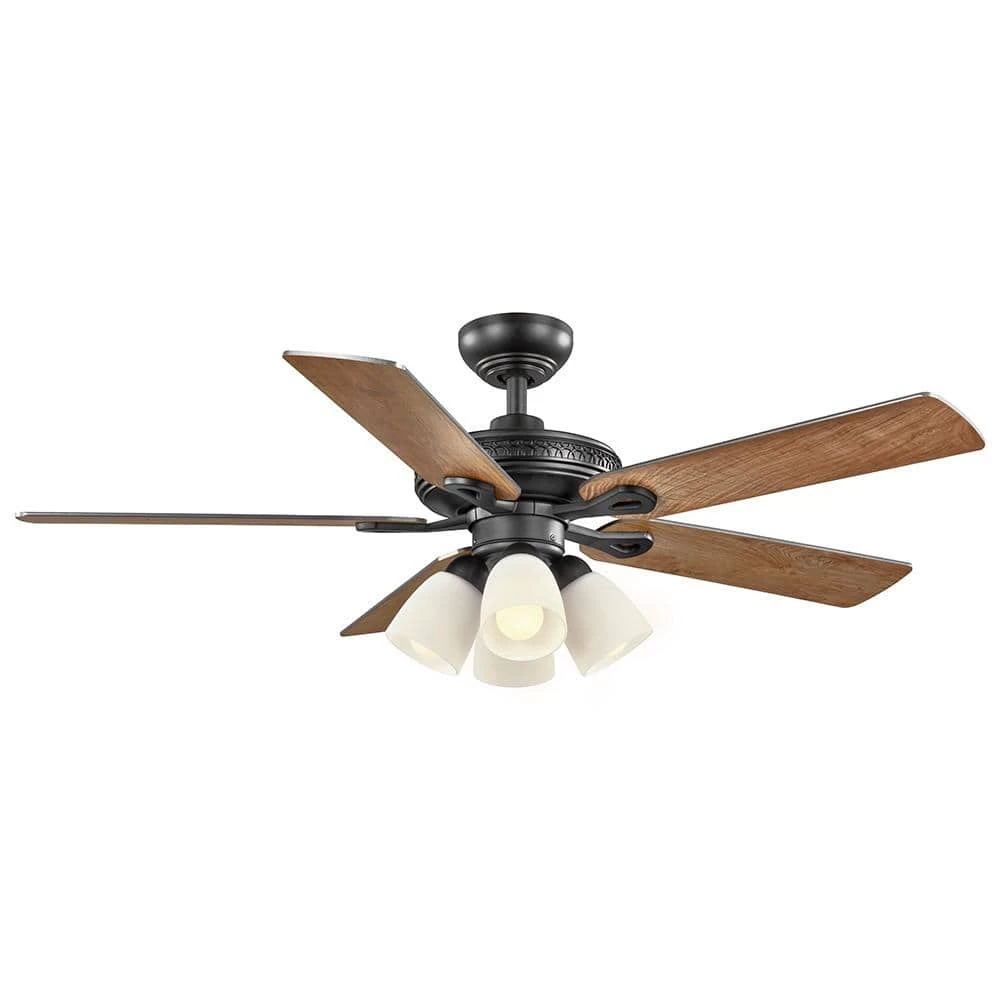 52 in. Burgess Matte Black Indoor LED Smart Hubspace Ceiling Fan with Light Kit and Remote Control by Hampton Bay 4 52 in. Burgess Matte Black Indoor LED Smart Hubspace Ceiling Fan with Light Kit and Remote Control by Hampton Bay - Image 4
