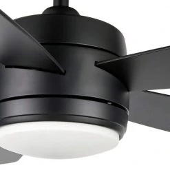 Averly 52 in. Integrated LED Matte Black Ceiling Fan with Light and Remote Control with Color Changing Technology by Hampton Bay -Hampton Bay Sales matte black hampton bay ceiling fans with lights ak18b mbk 1d 1000
