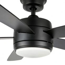 Averly 52 in. Integrated LED Matte Black Ceiling Fan with Light and Remote Control with Color Changing Technology by Hampton Bay -Hampton Bay Sales matte black hampton bay ceiling fans with lights ak18b mbk 40 1000