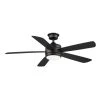 Averly 52 in. Integrated LED Matte Black Ceiling Fan with Light and Remote Control with Color Changing Technology by Hampton Bay