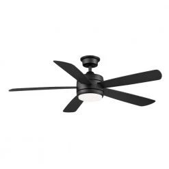 Averly 52 in. Integrated LED Matte Black Ceiling Fan with Light and Remote Control with Color Changing Technology by Hampton Bay