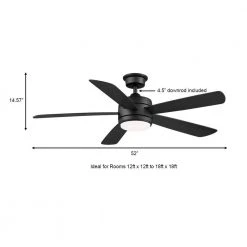 Averly 52 in. Integrated LED Matte Black Ceiling Fan with Light and Remote Control with Color Changing Technology by Hampton Bay -Hampton Bay Sales matte black hampton bay ceiling fans with lights ak18b mbk 77 1000