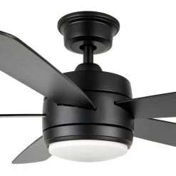 Averly 52 in. Integrated LED Matte Black Ceiling Fan with Light and Remote Control with Color Changing Technology by Hampton Bay -Hampton Bay Sales matte black hampton bay ceiling fans with lights ak18b mbk a0 1000