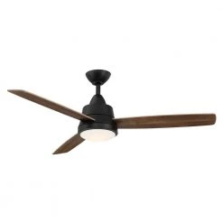 Caprice 52 in. Integrated LED Indoor Matte Black Ceiling Fan with Light Kit and Remote Control by Hampton Bay