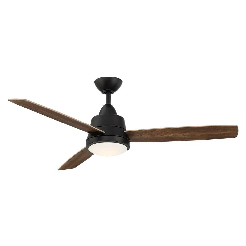 Caprice 52 in. Integrated LED Indoor Matte Black Ceiling Fan with Light Kit and Remote Control by Hampton Bay 1 Caprice 52 in. Integrated LED Indoor Matte Black Ceiling Fan with Light Kit and Remote Control by Hampton Bay