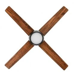 Havenstone 52 in. Integrated LED Indoor Matte Black Ceiling Fan with Light and Remote Control by Hampton Bay -Hampton Bay Sales matte black hampton bay ceiling fans with lights yg763 mbk 40 1000