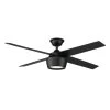 Havenstone 52 in. Integrated LED Indoor Matte Black Ceiling Fan with Light and Remote Control by Hampton Bay